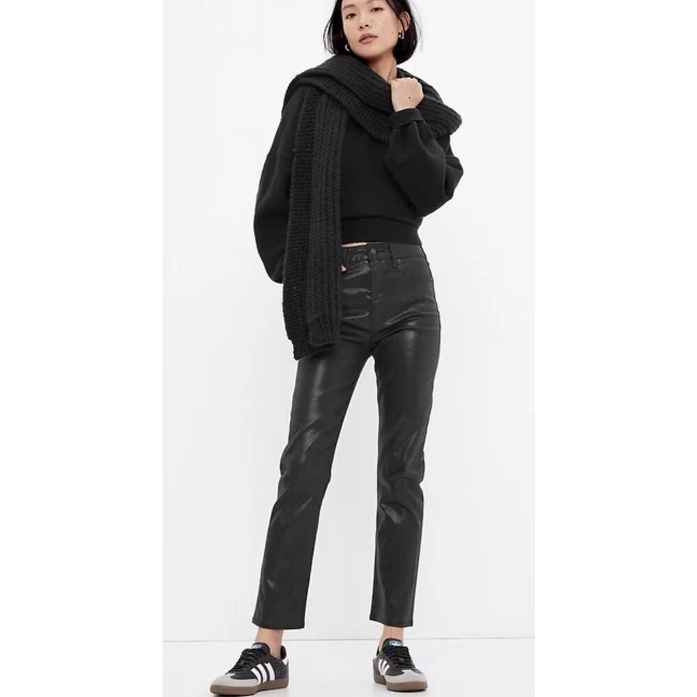 GAP Sky High Rise Foil Vintage Slim Women’s Black Shimmer Jeans Size 29/8R